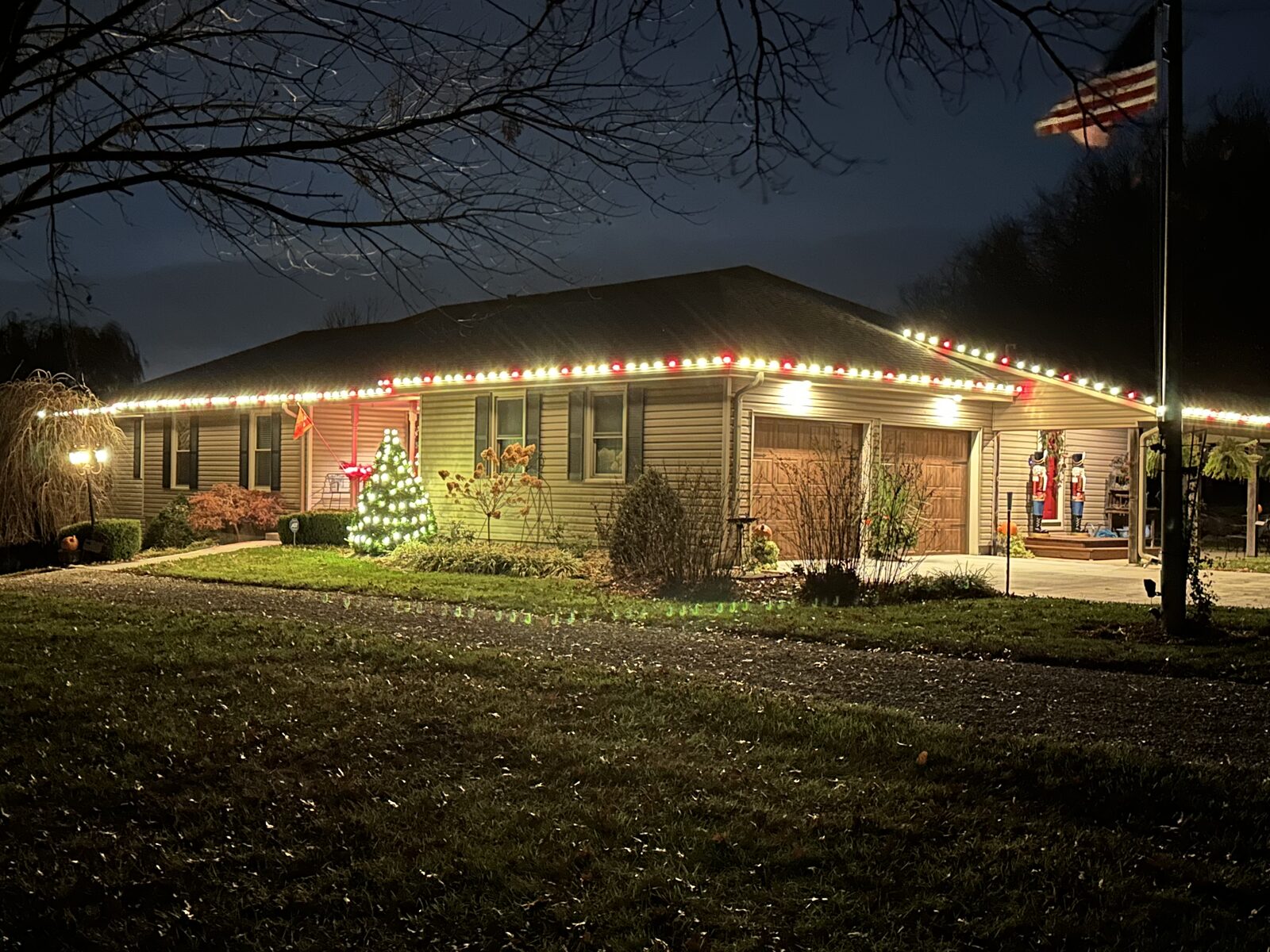 Professional Christmas light installation on residential home — Reign Enterprises Kansas City